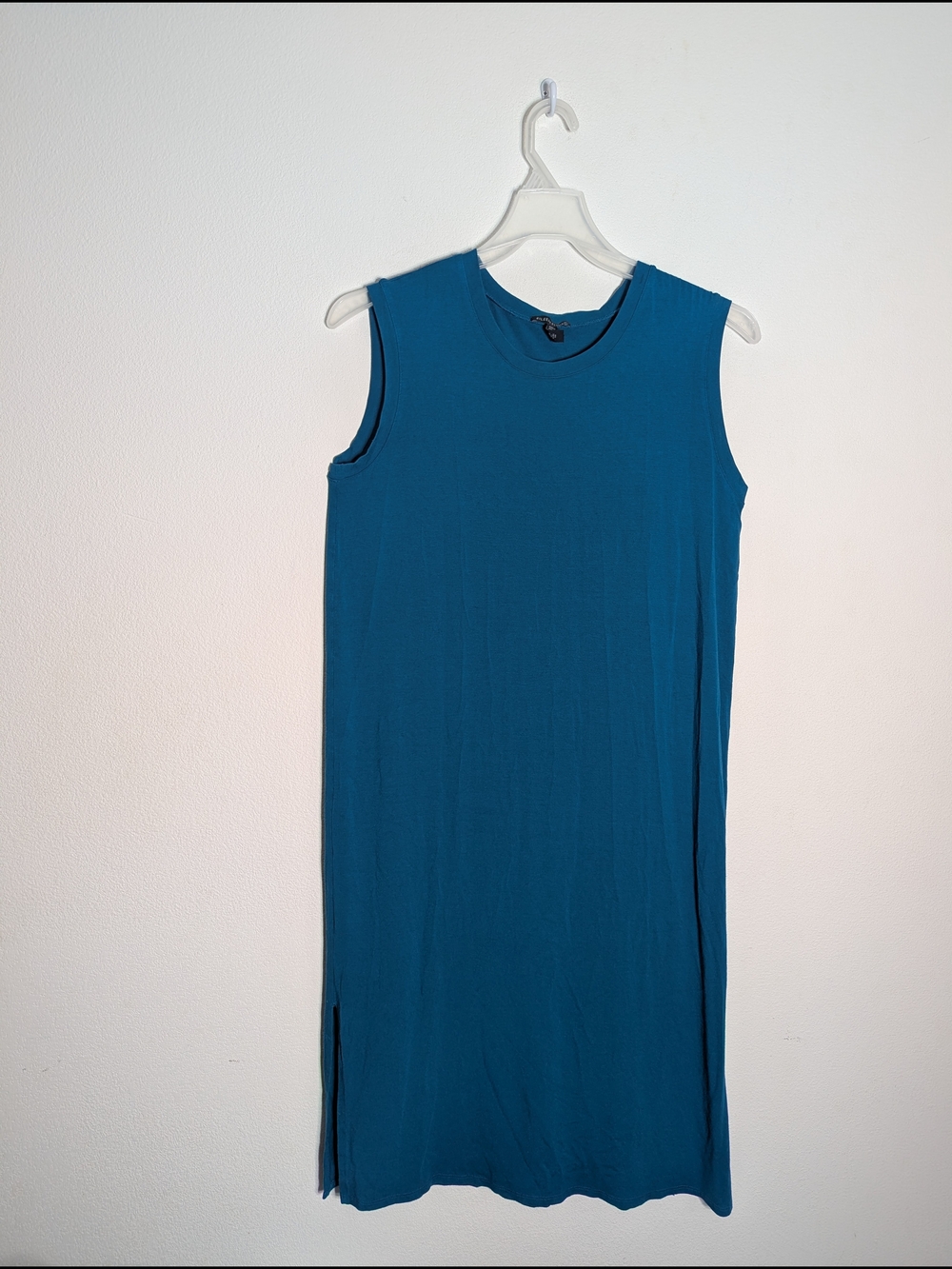 Eileen Fisher Womens Midi Maxi Dress Quiet Luxury Blue Coastal‎ Stretch Small
